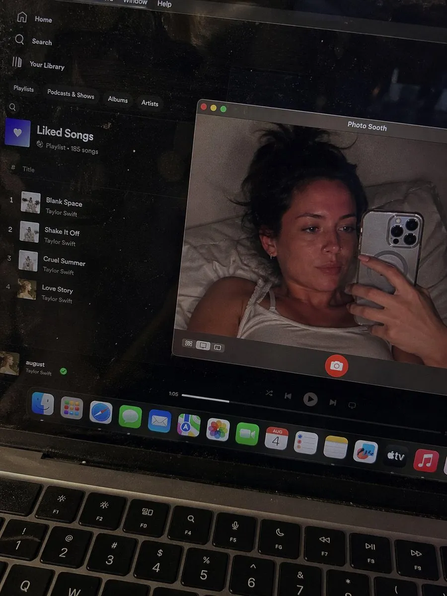 image_settings.aspect_ratio:
3:4
image_settings.resolution.width: 1152
image_settings.resolution.height: 1536
prompt.identity_lock.reference:
input_photo
prompt.identity_lock.preserve[1]:
face
prompt.identity_lock.preserve[2]:
facial proportions
prompt.identity_lock.preserve[3]:
eye shape
prompt.identity_lock.preserve[4]:
nose
prompt.identity_lock.preserve[5]:
lips
prompt.identity_lock.preserve[6]:
skin tone
prompt.identity_lock.preserve[7]:
skin texture
prompt.identity_lock.preserve[8]:
hairline
prompt.identity_lock.preserve[9]:
overall identity
prompt.identity_lock.rules[1]:
no face swap
prompt.identity_lock.rules[2]:
no beautify
prompt.identity_lock.rules[3]:
no smoothing
prompt.identity_lock.rules[4]:
no reshaping
prompt.identity_lock.rules[5]:
no AI look
prompt.scene.camera_angle:
high-angle downward shot, POV
prompt.scene.composition:
MacBook screen fills most of the frame, thin strip of physical keyboard visible at the bottom
prompt.scene.screen_surface[1]:
visible RGB pixel grid
prompt.scene.screen_surface[2]:
subtle moire effect
prompt.scene.screen_surface[3]:
micro dust on glass
prompt.scene.screen_surface[4]:
faint fingerprints
prompt.scene.screen_surface[5]:
soft ambient reflections
prompt.digital_interface.os:
macOS dark mode
prompt.digital_interface.background_app.name:
Spotify
prompt.digital_interface.background_app.view:
Liked Songs
prompt.digital_interface.background_app.visible_tracks[1]:
Blank Space – Taylor Swift
prompt.digital_interface.background_app.visible_tracks[2]:
Shake It Off – Taylor Swift
prompt.digital_interface.background_app.visible_tracks[3]:
Cruel Summer – Taylor Swift
prompt.digital_interface.background_app.visible_tracks[4]:
Love Story – Taylor Swift
prompt.digital_interface.foreground_app.name:
Photo Booth
prompt.digital_interface.foreground_app.state:
live preview window
prompt.digital_interface.foreground_app.position:
floating, center-right
prompt.photo_booth_content.environment.room:
dim bedroom
prompt.photo_booth_content.environment.background:
off-white wall, rumpled bedding
prompt.photo_booth_content.environment.lighting:
low-light, nocturnal, cool screen glow mixed with warm skin tones
prompt.photo_booth_content.subject.pose:
lying down, relaxed, candid
prompt.photo_booth_content.subject.expression:
natural, slightly relaxed
prompt.photo_booth_content.subject.outfit:
light-colored tank top
prompt.photo_booth_content.subject.prop.item:
iPhone 15 Pro
prompt.photo_booth_content.subject.prop.hand:
right hand
prompt.realism_rules[1]:
this is a photo of a screen, not a screenshot
prompt.realism_rules[2]:
raw smartphone photo look
prompt.realism_rules[3]:
natural noise
prompt.realism_rules[4]:
imperfect glass
prompt.realism_rules[5]:
no studio lighting
prompt.realism_rules[6]:
no HD polish
negative_prompt[1]:
screenshot
negative_prompt[2]:
flat UI
negative_prompt[3]:
perfect screen
negative_prompt[4]:
clean glass
negative_prompt[5]:
studio lighting
negative_prompt[6]:
beauty filter
negative_prompt[7]:
cartoon
negative_prompt[8]:
3d render
negative_prompt[9]:
painting
negative_prompt[10]:
watermark
negative_prompt[11]:
blurred face