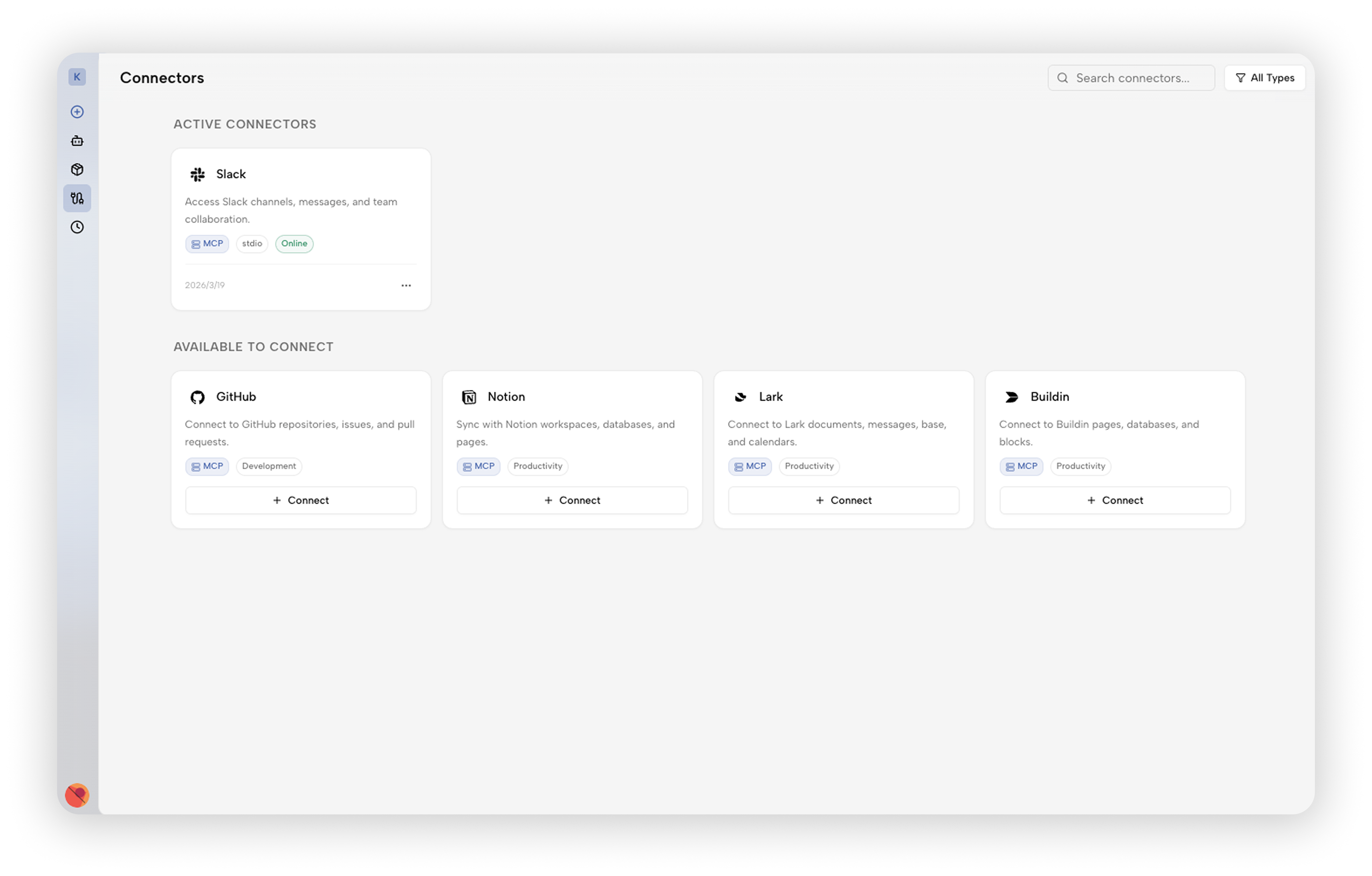 Kollab Connector integrando Slack, Notion, Buildin y más