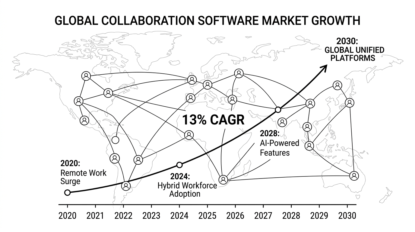 El mercado de software de colaboración global está siendo redefinido por las capas de ejecución AI
