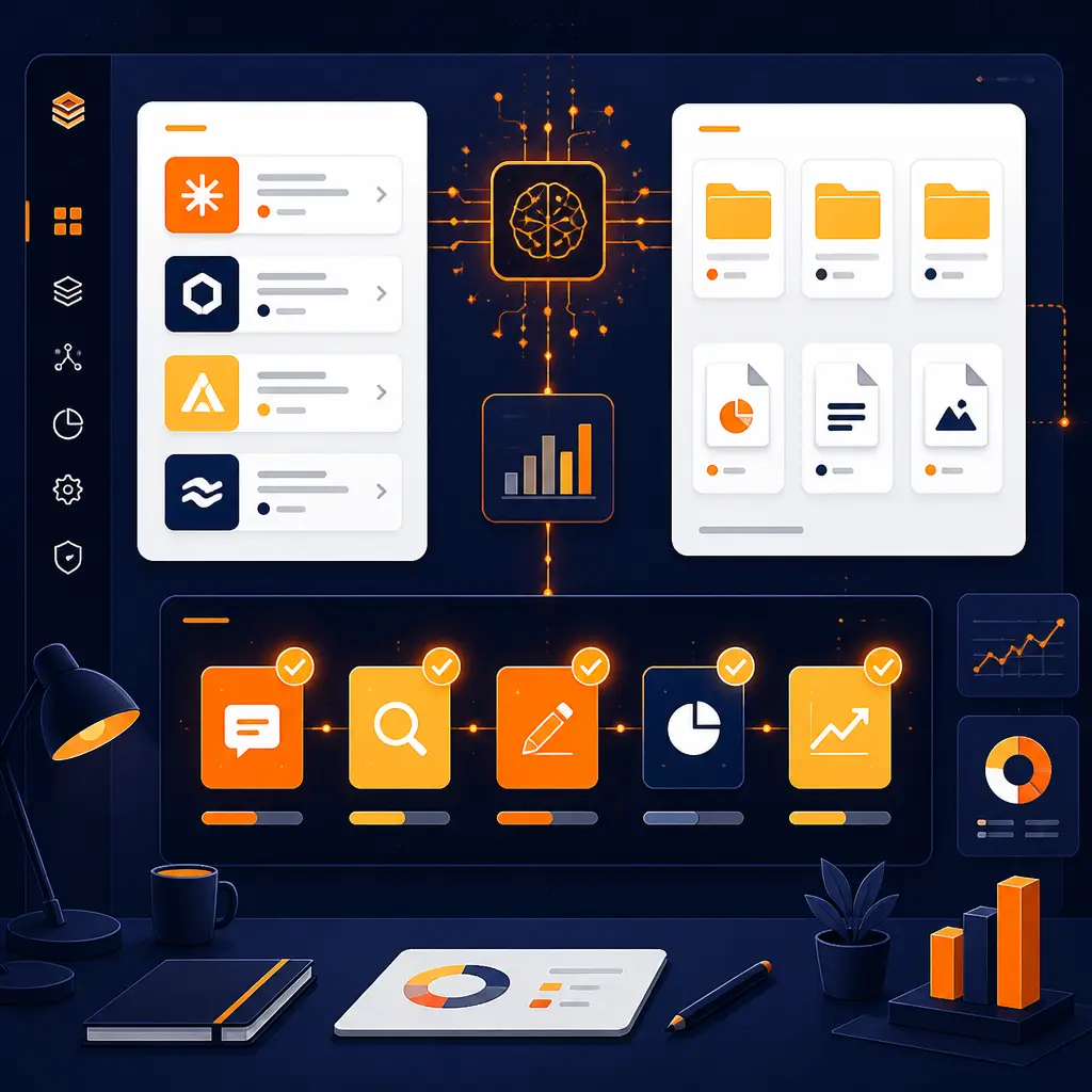 Client briefs, tone guides, and campaign goals — all in one unified knowledge layer.