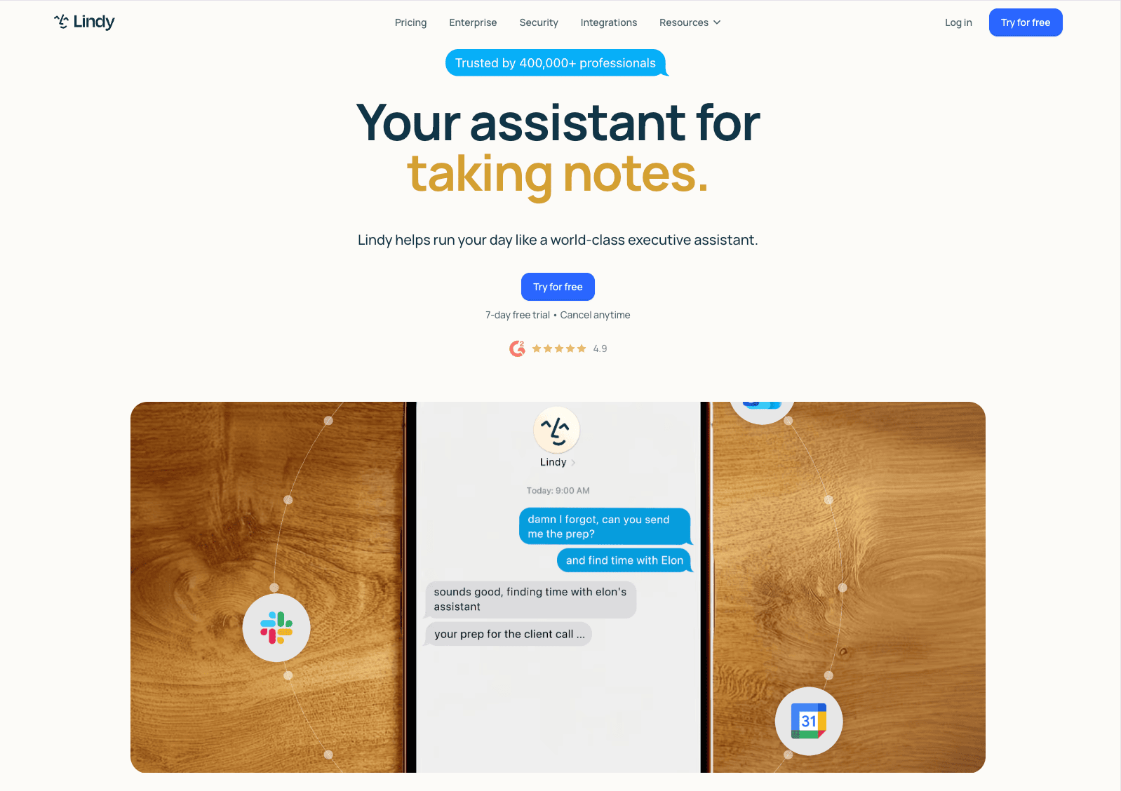 Lindy espacio de trabajo asistente personal AI