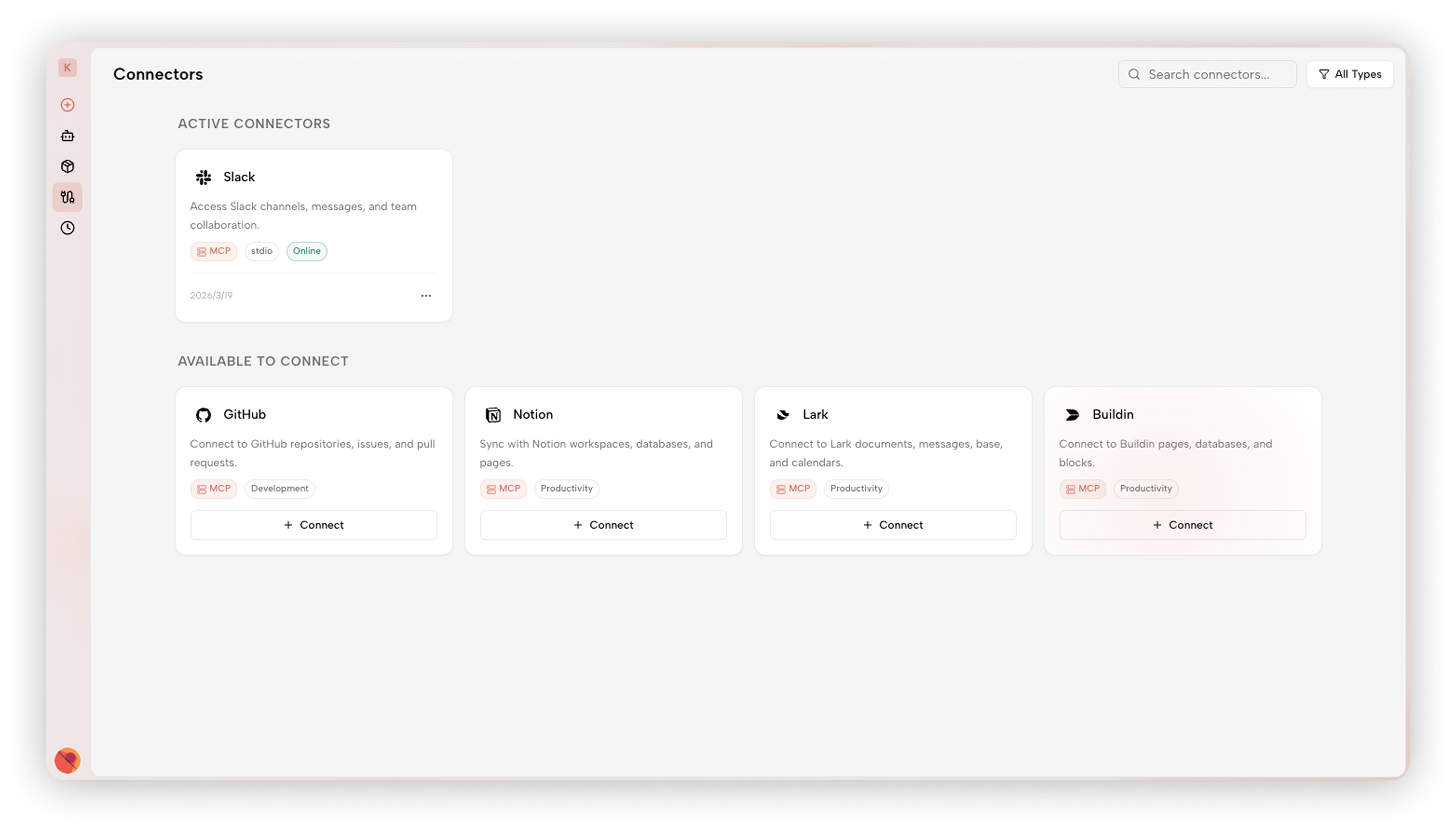 Kollab Connector integrando Slack, Notion, Buildin y más